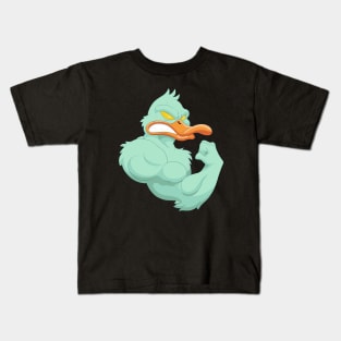 Duck Mascot muscle Kids T-Shirt